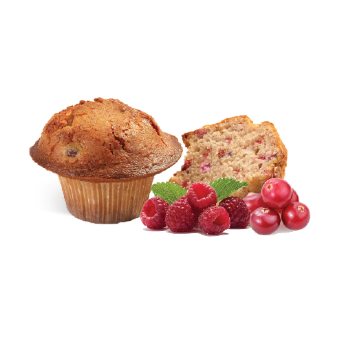PÂTE À MUFFIN AUX FRAMBOISES ET CANNEBERGES SURGELÉE - 4.5  kg