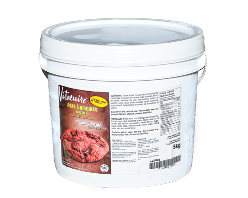 PÂTE À BISCUIT CRUE ET SURGELÉE AU DOUBLE CHOCOLAT NOIR SANS GRAS TRANS  - VITACUIRE 5 kg