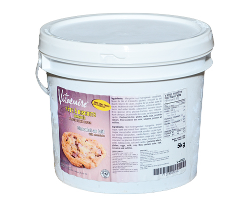 PÂTE À BISCUIT CRUE ET SURGELÉE AU CHOCOLAT AU LAIT SANS GRAS TRANS - VITACUIRE - 5 kg