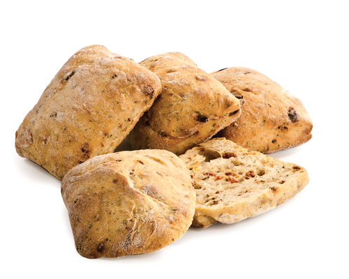 PAIN CIABATTA  AUX TOMATES ET BASILIC SURGELÉ - VITACUIRE - 24 x 90 g