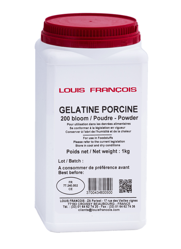 GÉLATINE PORCINE EN POUDRE 200 BLOOM - LOUIS FRANÇOIS - 1 kg
