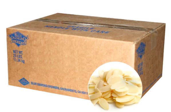 AMANDE BLANCHE TRANCHÉE RÉGULIÈRE - BLUE DIAMOND 25 lbs - 11.34 kg