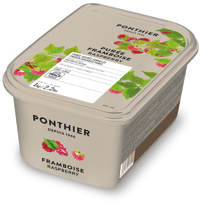 PURÉE DE FRAMBOISE AVEC 10% DE SUCRE SURGELÉE - PONTHIER - 6 x 1 kg