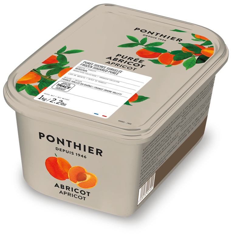 PURÉE D'ABRICOT AVEC 10% DE SUCRE SURGELÉE - PONTHIER - 6 x 1 kg