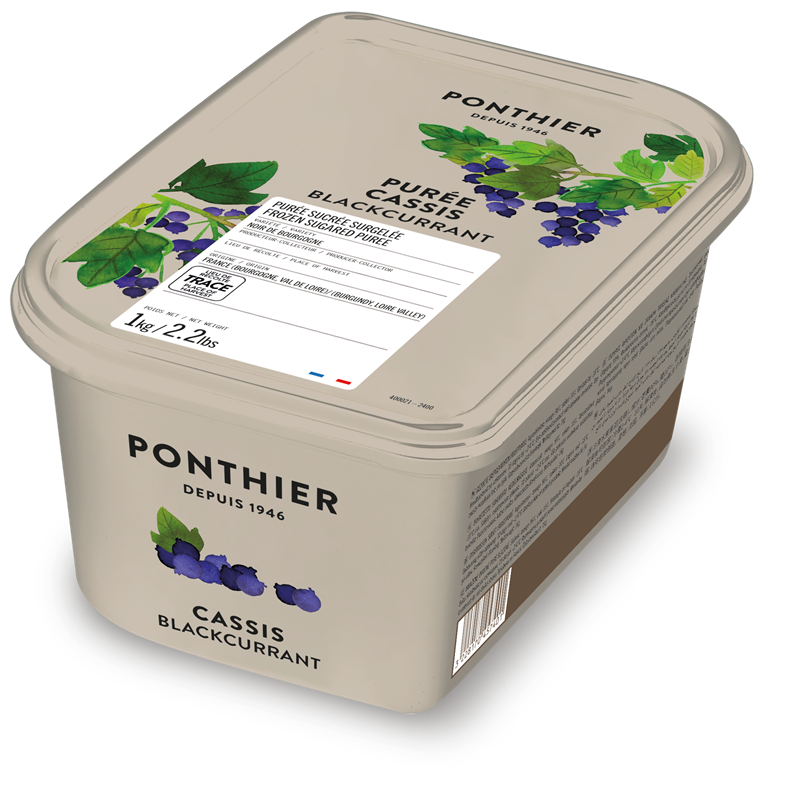 FROZEN BLACKCURRENT PUREE WITH 10 % SUGAR - PONTHIER - 6 x 1 kg