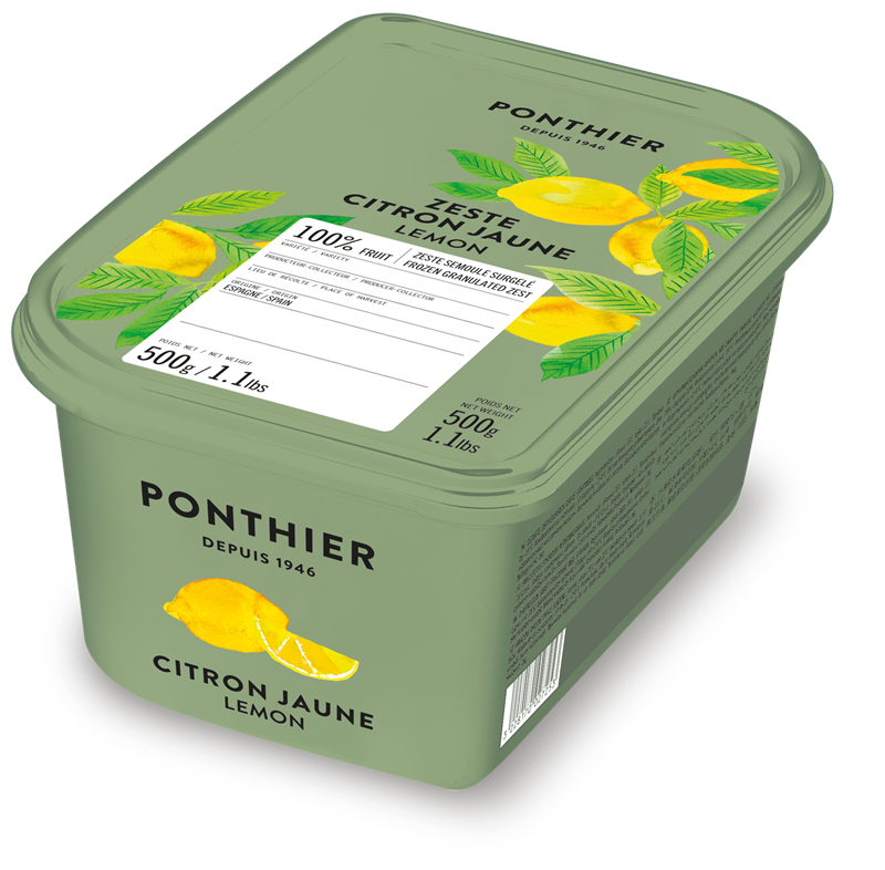 ZESTE DE CITRON JAUNE SEMOULE SURGELÉ - PONTHIER - 6 x 500 g