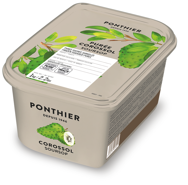 PURÉE DE COROSSOL AVEC 10% DE SUCRE SURGELÉE - PONTHIER - 6 x 1 kg
