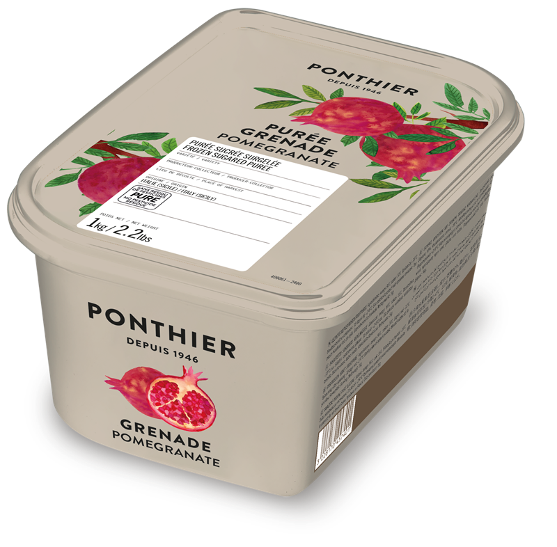 PURÉE DE GRENADE AVEC 10% DE SUCRE SURGELÉE - PONTHIER - 6 x 1 kg