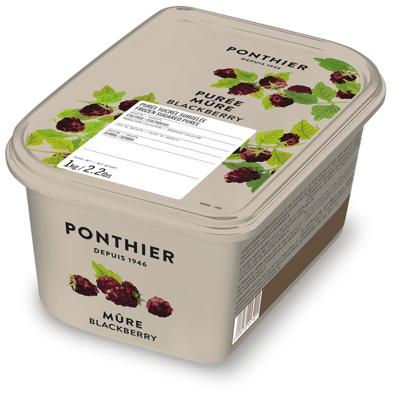 PURÉE DE MÛRE AVEC 10% DE SUCRE SURGELÉE - PONTHIER - 6 x 1 kg