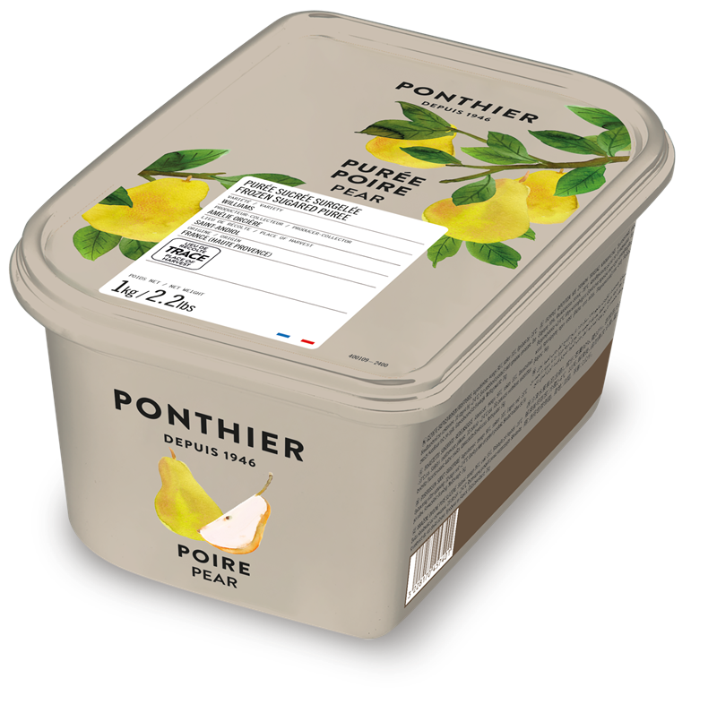 PURÉE DE POIRE WILLIAM SURGELÉE AVEC 10% DE SUCRE - PONTHIER - 6 x 1 kg