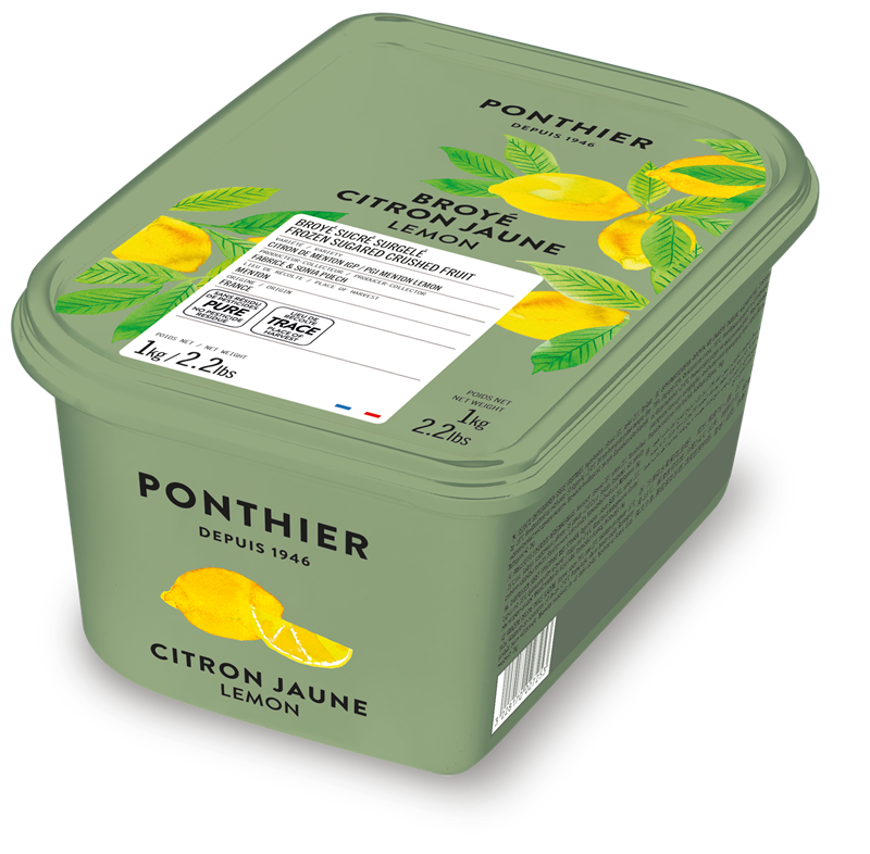 BROYÉ DE CITRON DE MENTON SURGELÉ AVEC 22% DE SUCRE - PONTHIER - 6 x 1 kg