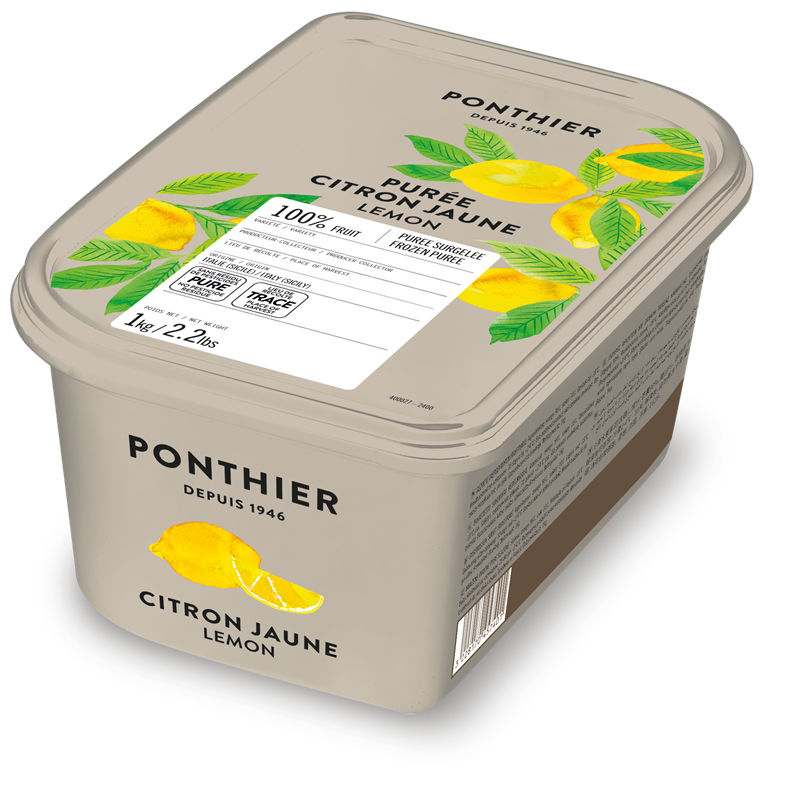 FROZEN 100% LEMON PUREE - PONTHIER - 6 x 1 kg