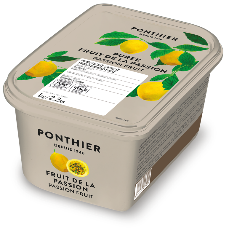 PURÉE DE FRUIT DE LA PASSION SURGELÉE AVEC 10% DE SUCRE - PONTHIER - 6 x 1 kg