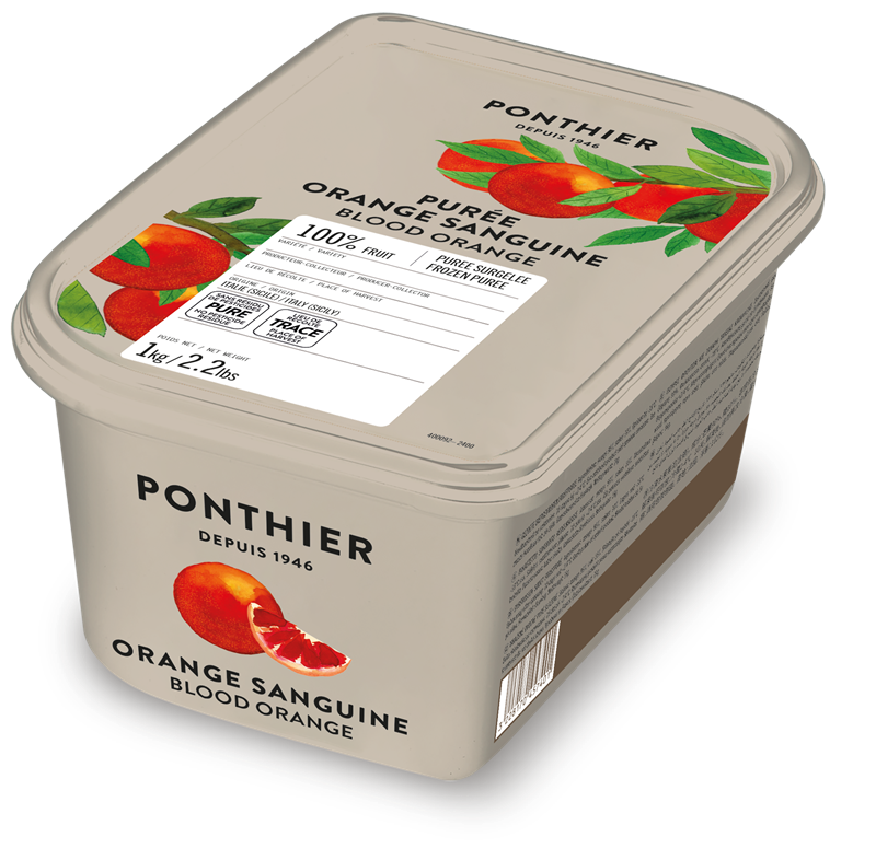 PURÉE D'ORANGE SANGUINE DE SICILE 100% SURGELÉE - PONTHIER - 6 x 1 kg