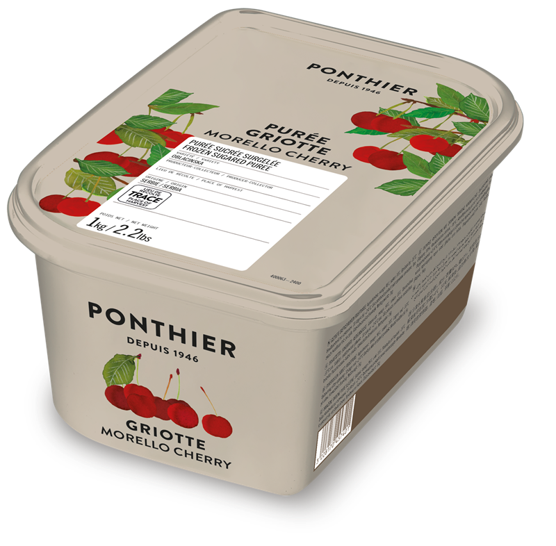 PURÉE DE GRIOTTE AVEC 10% DE SUCRE SURGELÉE - PONTHIER - 6 x 1 kg