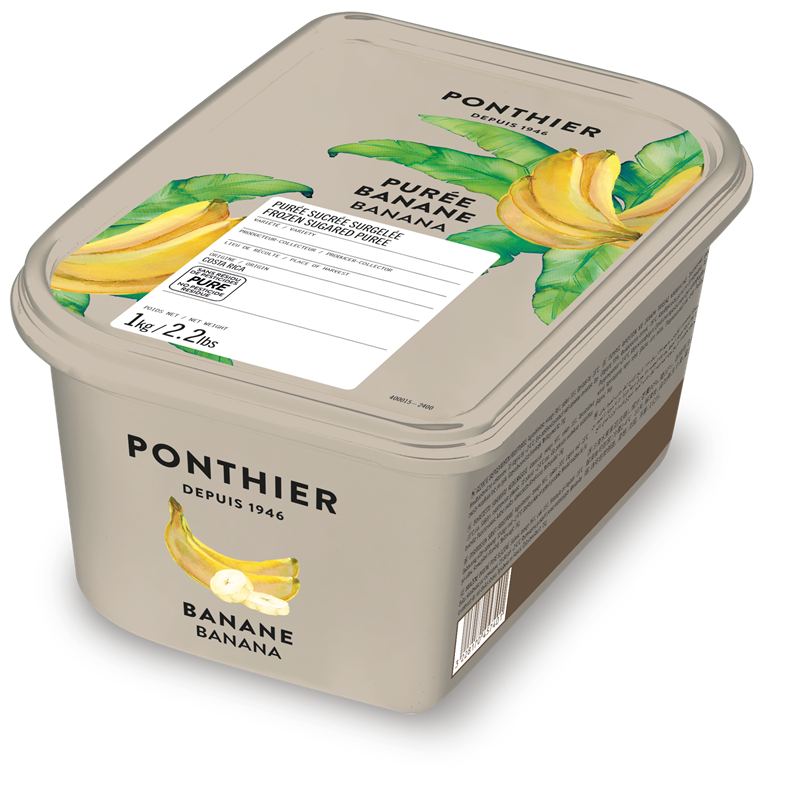 PURÉE DE BANANE AVEC 10% DE SUCRE SURGELÉE - PONTHIER - 6 x 1 kg
