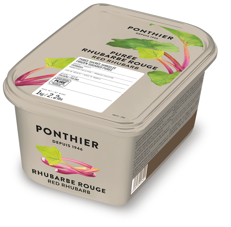 PURÉE DE RHUBARBE AVEC 10% DE SUCRE SURGELÉE - PONTHIER - 6 x 1 kg