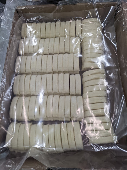 PÂTE FEUILLETÉE CRUE ET CONGELÉ SOUS FORME DE PALMIER AU SUCRE