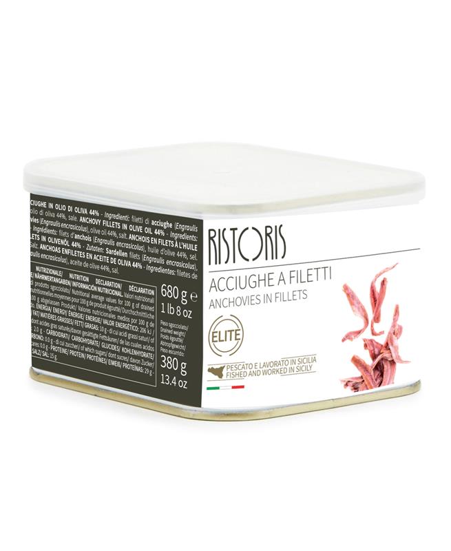 ANCHOIS EN FILET À L'HUILE D'OLIVE - RISTORIS 6 x 680 g