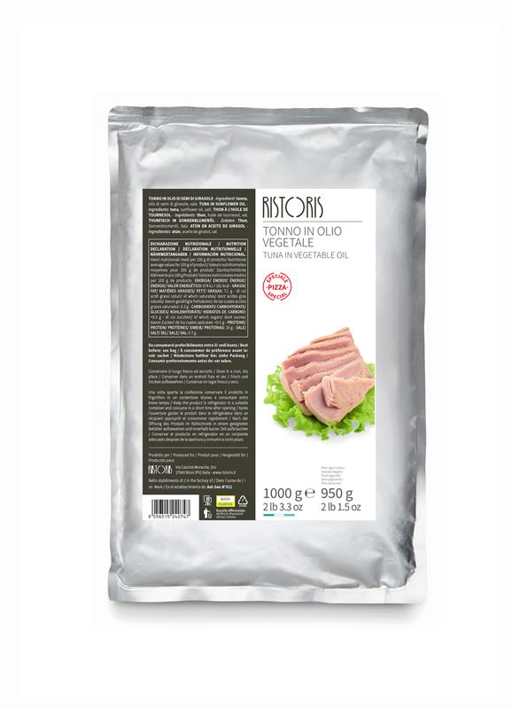 THON À L'HUILE DE TOURNESOL SPÉCIAL PIZZA - RISTORIS 8 x 1 000 g