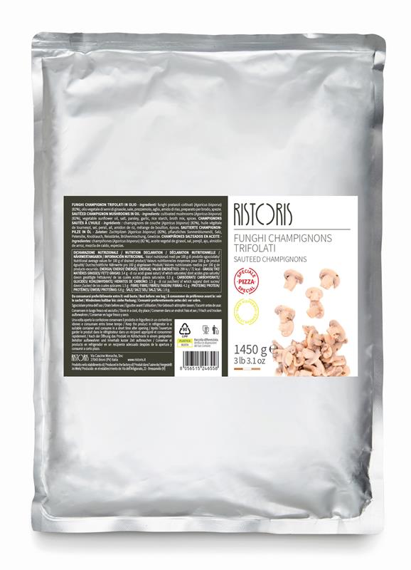 CHAMPIGNON SAUTÉ À L'HUILE, SPÉCIAL PIZZA - RISTORIS 6 x 3 lb