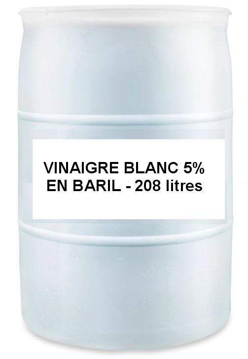VINAIGRE BLANC 5%  EN BARIL - 208 litres