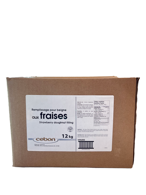 REMPLISSAGE À BEIGNE AUX FRAISES - CEBON - 12 kg